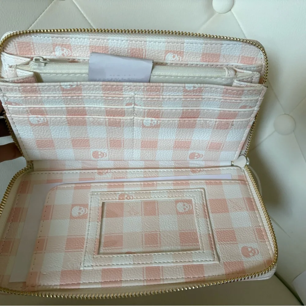 Betsey Johnson Pink and White Checkered Wallet - Picture 3 of 9